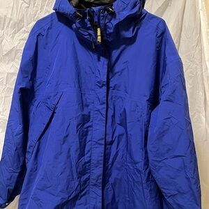 Cabela's Blue Utility Jacket with Hood and Water-Resistant Material